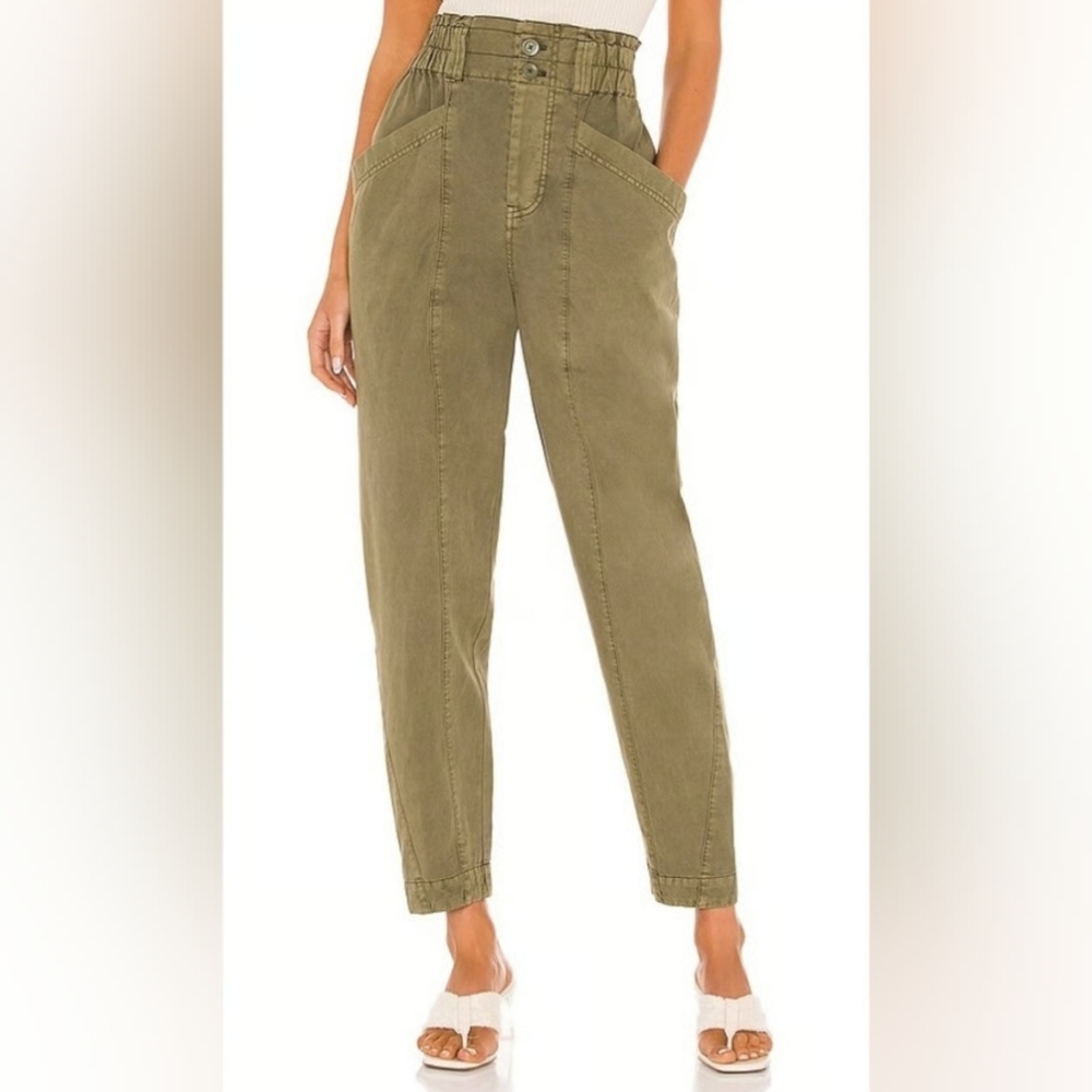 Free PeopleFree People Ready to Run Cinch-Waist Cotto Dirty Olive Small